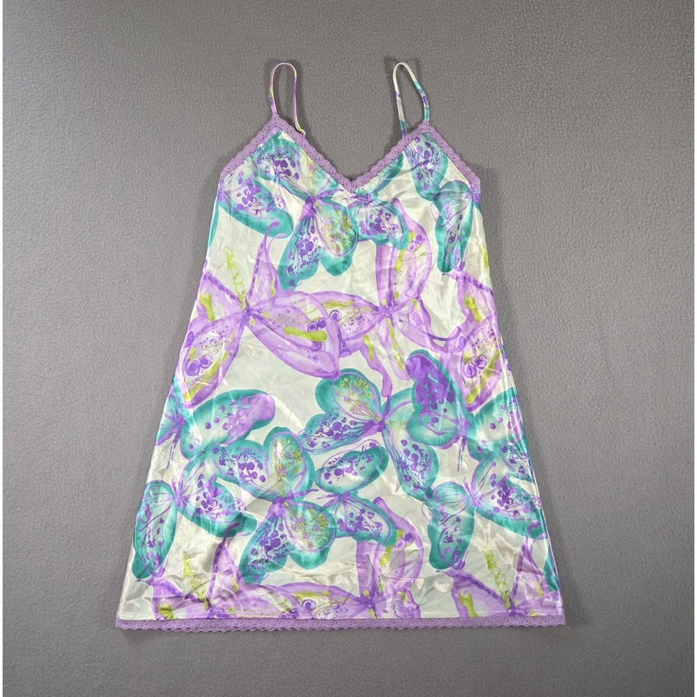 Vintage Valerie Stevens Slip Top Womens Small Butterfly Silky Fairy Y2k